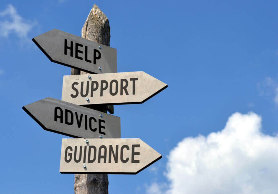 Help, support, advice, guidance signpost